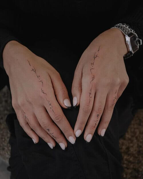 Symmetrical Abstract Hand Tattoos