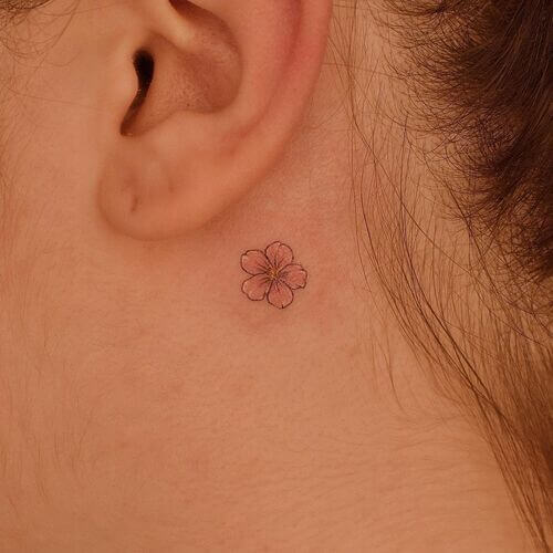 Minimalist Cherry Blossom Tattoo 
