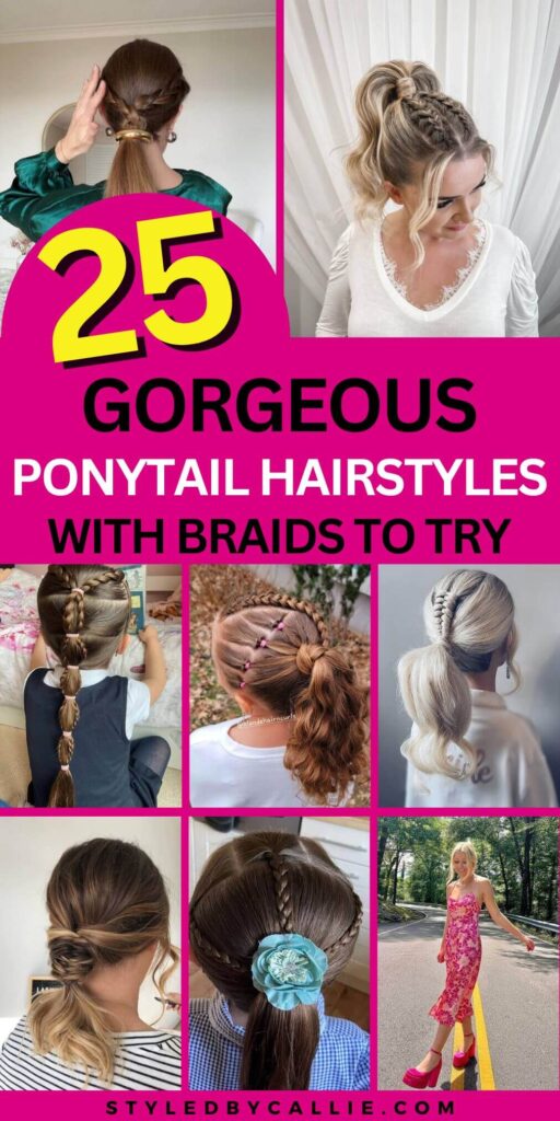 A compilation of ponytail hairstyles with braids