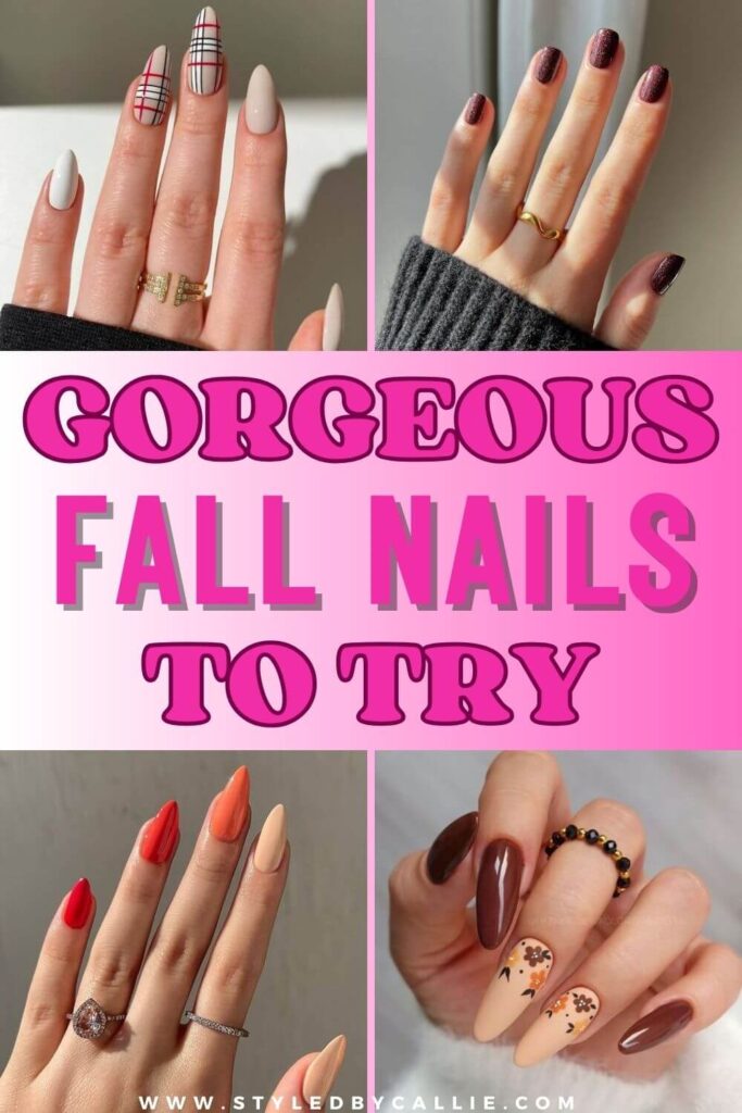 a compilation of fall nail designs