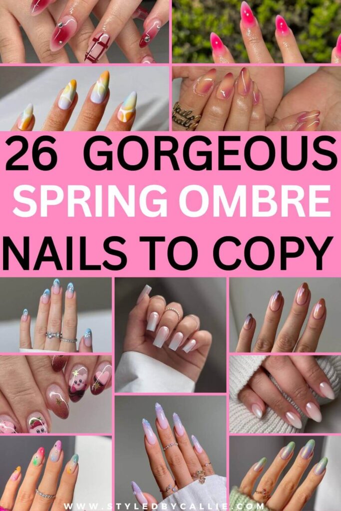 a compilation of images of spring ombre nails