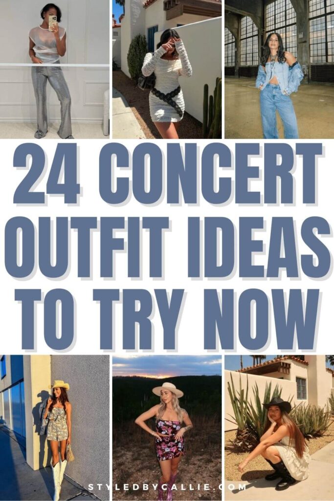 a compilation of concert outfit ideas for festivals.