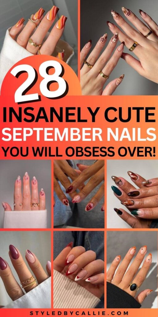 a collage of September nails to try this month