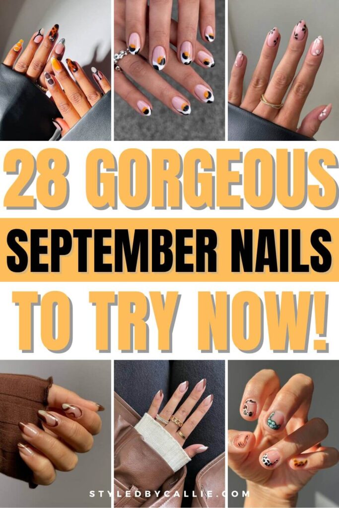 a compilation of September nails designs