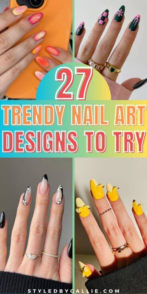 a compilation of trendy nail art ideas