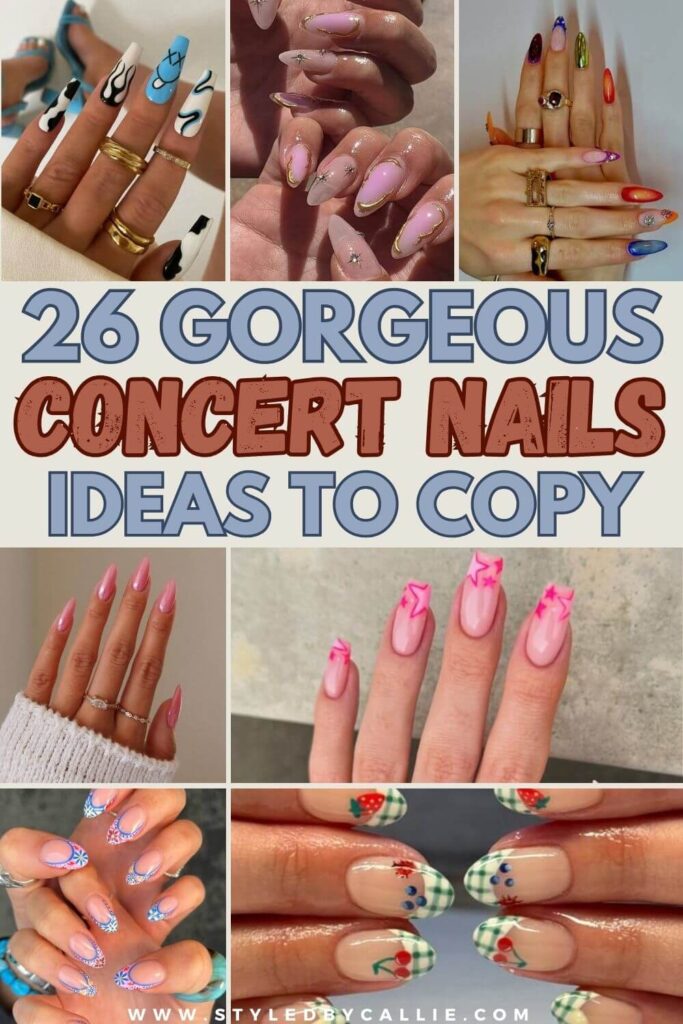 a collage of concert nails ideas you should try