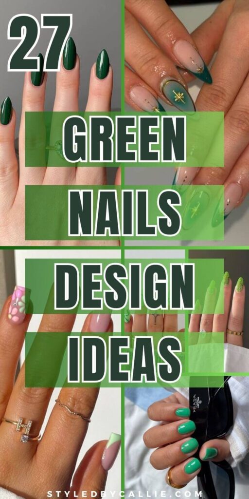 a compilation of green nails design ideas to copy