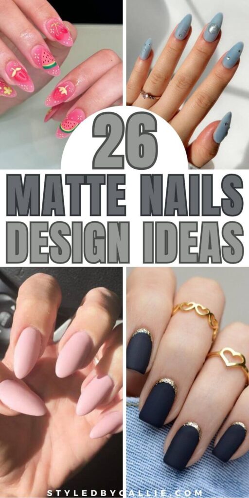 a compilation of matte nails design ideas