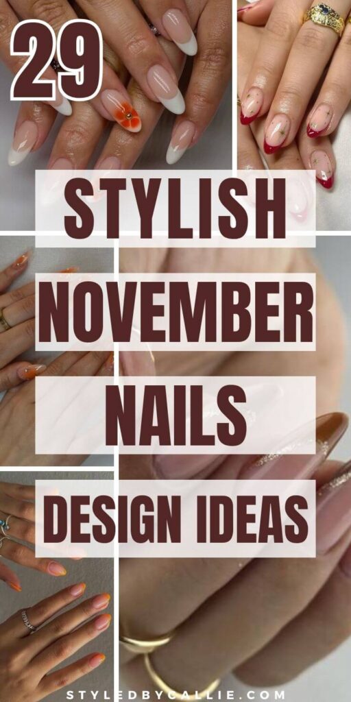 a collage of November nails you must recreate