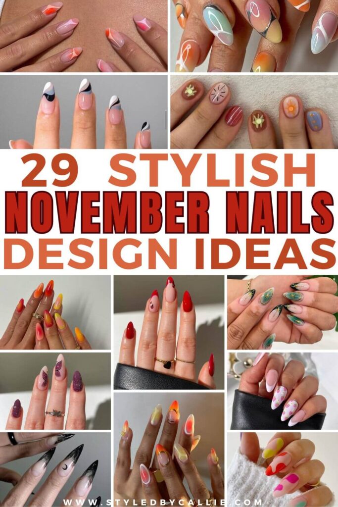 a compilation of November nails design ideas