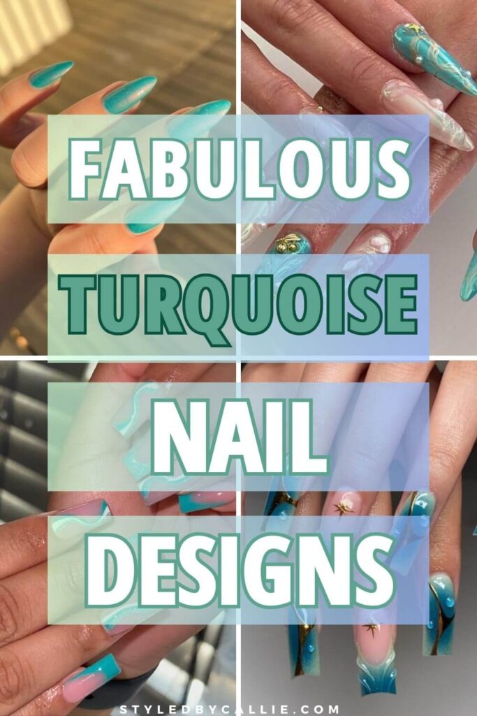 compilation of turquoise nails design to try